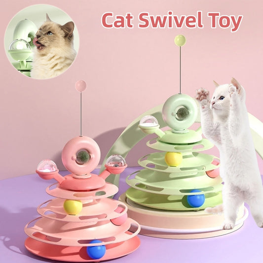 4-Level Cat Turntable Tower